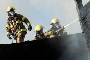 Firefighters at work